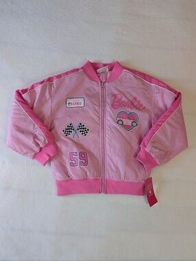 Barbie Pink Girls Bomber Jacket